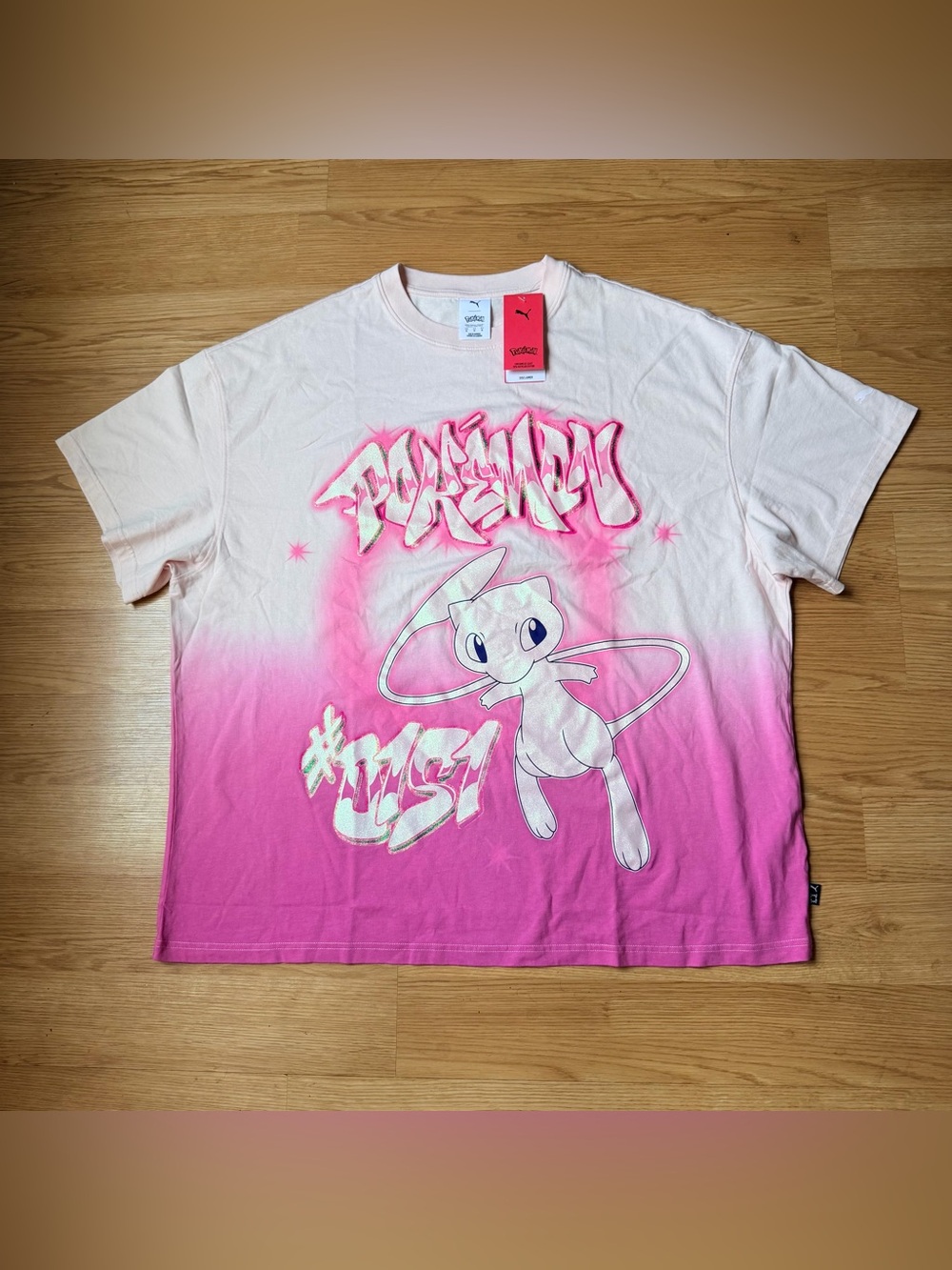 PUMA X Pokemon Limited Edition Shiny Mew Oversized T-Shirt NWT